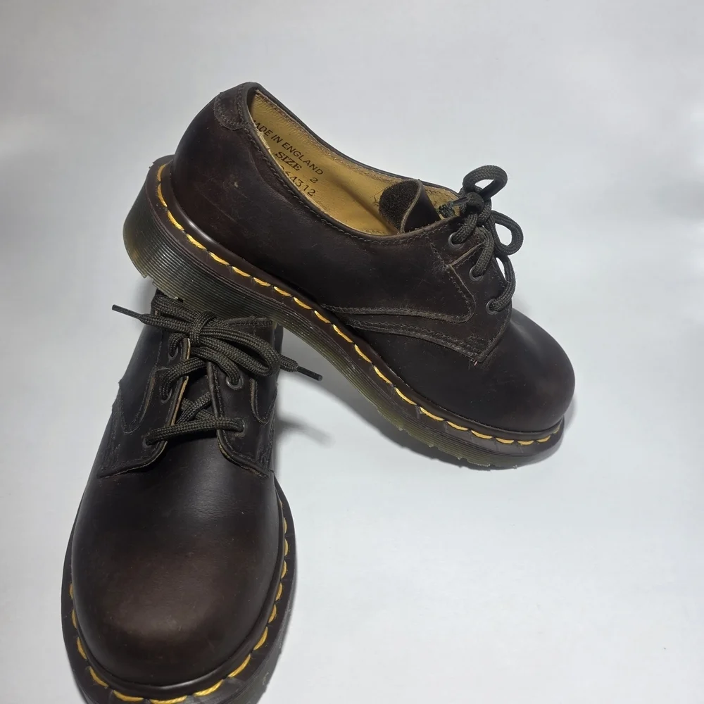 Dr. Martens 1461 Youth Shoes Size 2 Brown Leather Made in England Unisex
